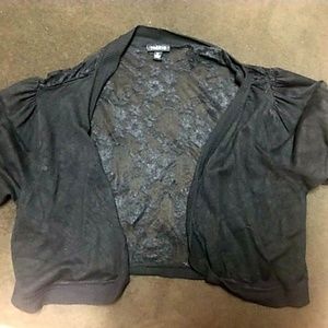 Torrid size 2 crop black cardigan lace